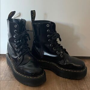 Black Platform Lace-Up Boots